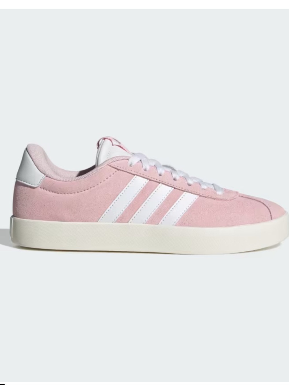 Adidas Women’s VL Court 3.0 Shoes – Pink/White Suede Sneakers – Sz 8.5 - Picture 4 of 9